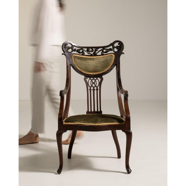 Mahogany Upholstered Armchair, Antique, United Kingdom, 19th Century For Sale - Image 10 of 12
