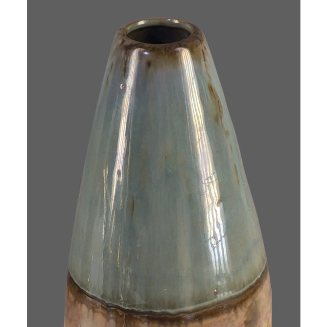 Late 20th Century Mid-Century-Modern Glazed Pottery Multi Colored Tube Vase For Sale - Image 5 of 9