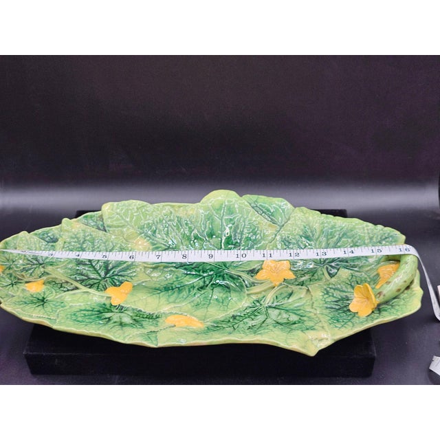 Antique c.1875 Victorian English George Jones Cucumber Platter 17" For Sale - Image 14 of 17