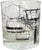A wonderfully graphic pair of vintage ski-themed cocktail glasses, decorated with a wraparound black-and-white...