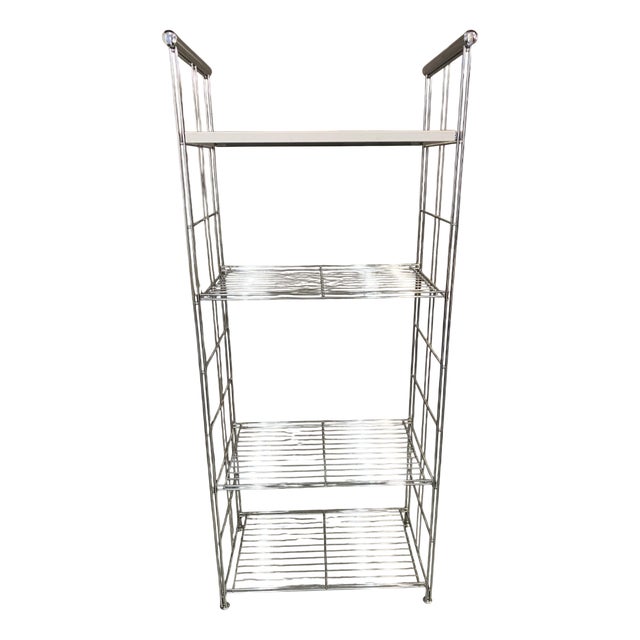 Vintage Chrome Modular Wall-Mounted Desk Unit, 1970s For Sale