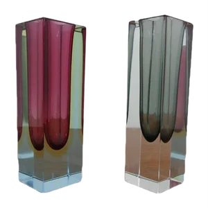 Italian Murano Glass Sommerso Vases from Murano, 1960s, Set of 2