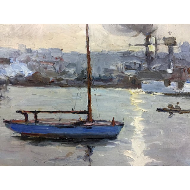 *** ABOUT THIS PAINTING *** * TITLE: "Boat port" * ARTISTS: Novikovsky Vladimir Ogeevich * SIZE: 34x25 cm/'13.38x9.84...