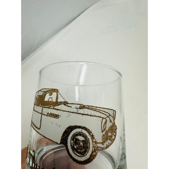 1960s Mid-Century Dusseau Collection 22k Gold Classic Car Rocks Glasses - Set of 6 For Sale - Image 12 of 13
