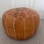 Vintage Light Tan Coloured Leather Pouf For Sale - Image 5 of 9