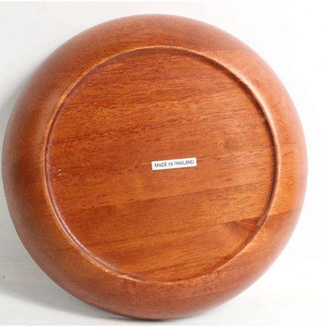 Interesting solid mahogany chip and dip bowl,Made in Thailand, circa 1950-1970. This example is in very good original...