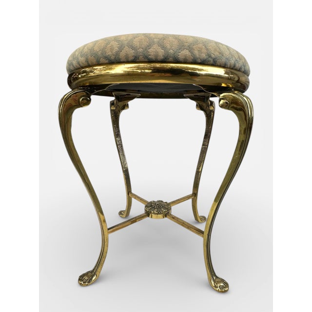 Neoclassical Brass Vanity Seat, Occasional Stool, Footstool. For Sale - Image 9 of 10