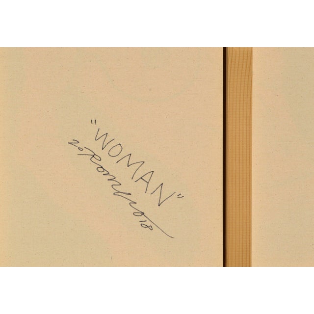 "Woman" Contemporary Figurative in Neon Orange Aromas Artist Frank Thomas Romero For Sale - Image 9 of 9