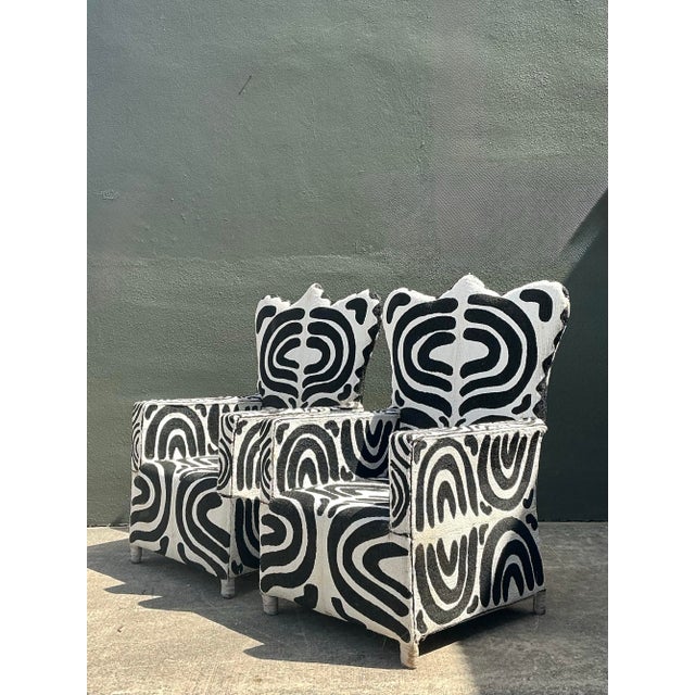 Vintage Boho Beaded Lounge Chairs - a Pair For Sale - Image 12 of 12