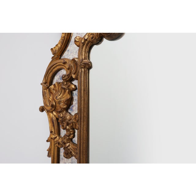 Rococo Style Gilt Mirror with Marbled Glass Border from Deknudt, Belgium, 1974 For Sale - Image 4 of 16