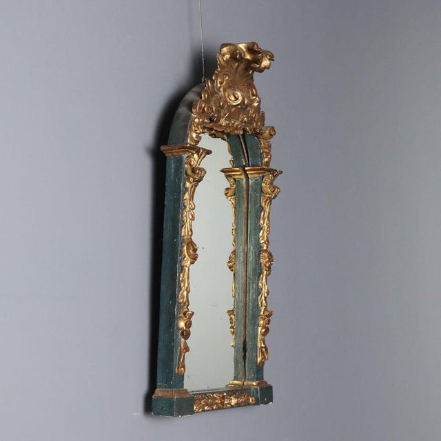 Carved and Gilded Wood Mirror, Italy, 19th Century For Sale - Image 3 of 10