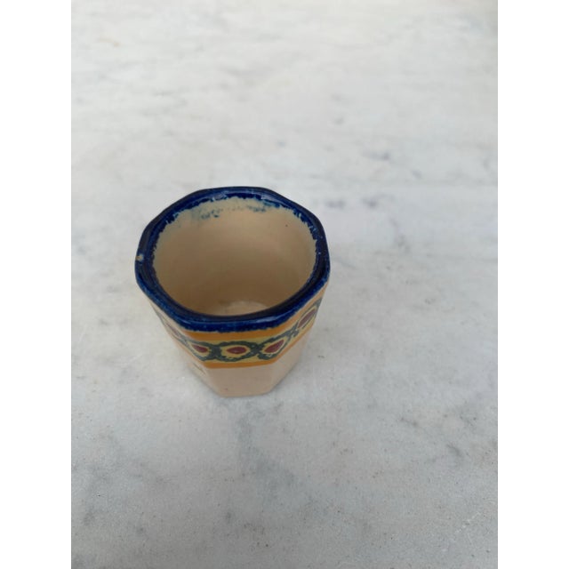 French Country Petite French Faience Quimper Cup Circa 1940 For Sale - Image 3 of 4