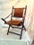 Pair of Faux Bamboo Folding Leather and Wood Campaign Chairs with Brass Details For Sale - Image 4 of 12