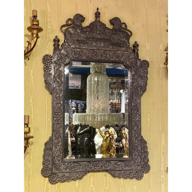 Very fine quality 19 century ornate Indian silver clad mirror.
