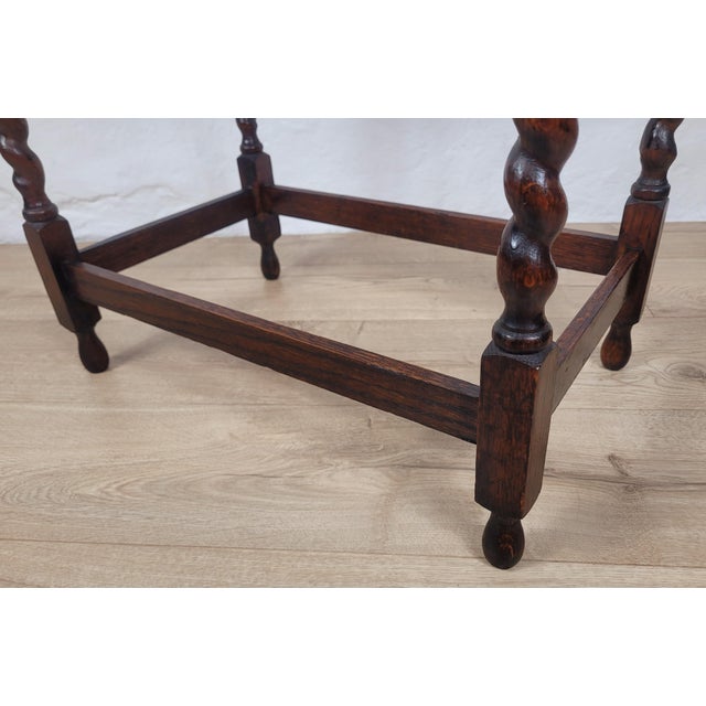 Vintage Rectangular Country Barley Twist Side Table, 1950 For Sale - Image 9 of 18