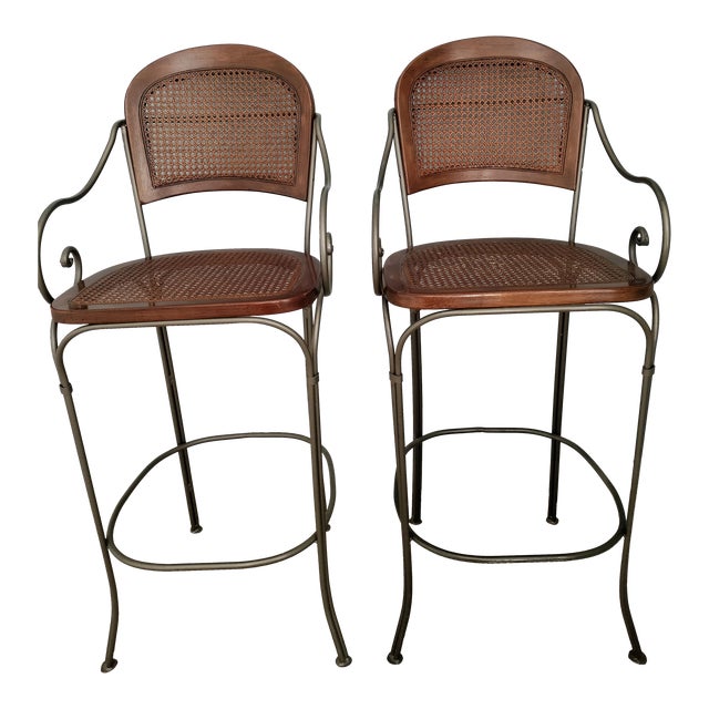 1990s Drexel Heritage Bar Stools - Set of 2 | Chairish
