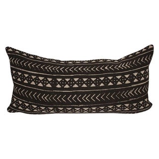 Vintage African Mud Cloth Lumbar Pillow For Sale