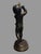 Antique Victorian Clodion 14.5" Figural Bronze Statue Sculpture Musician Playing a Tambourine In very good original...