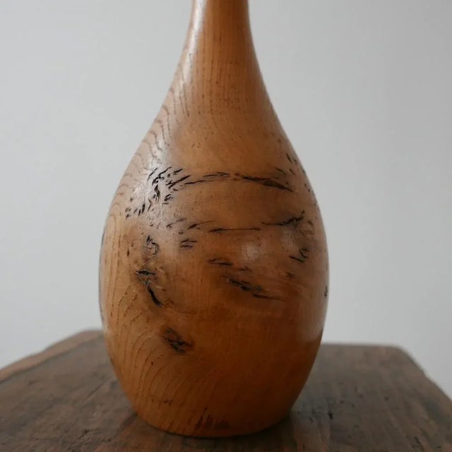 Brown Mid-Century English Burr Wood Table Lamp, 1960s For Sale - Image 8 of 13