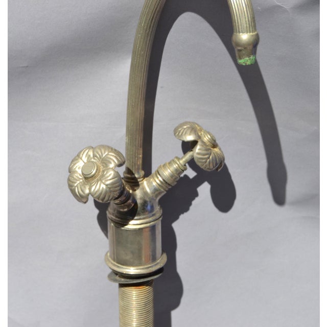 Silvered Bronze Kitchen Faucet Neoclassical France Flower Handles ...