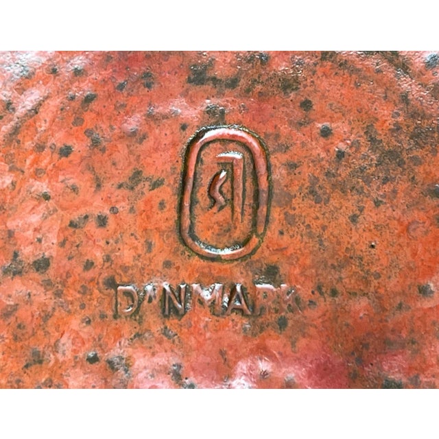 Mid-Century Modern Danish Studio Pottery Orange Wall Hanger from Signe Boesen Northroup, 1960s For Sale - Image 14 of 15