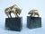 Vintage C.1970's Solid Brass Bear & Bull Wallstreet Bookends Mounted on Green Veined Marble Bases For Sale - Image 13 of 13