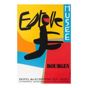 1990 French Exhibition Poster - Musee Estève: Bourges, Hotel Des Echevins