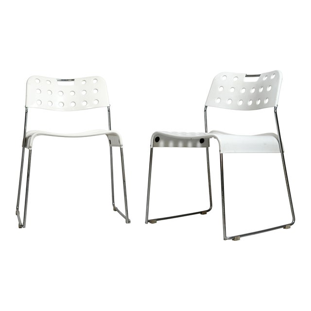 Omstak White Stackable Chairs by Rodney Kinsman for Bieffeplast, 1972, Set of 8 For Sale - Image 18 of 18