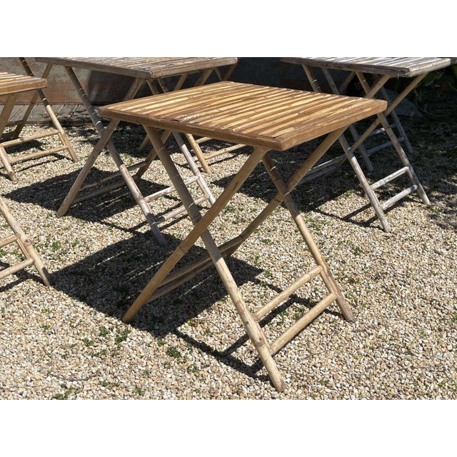 Foldable Bistro Table in Bamboo, 1990s For Sale - Image 9 of 9