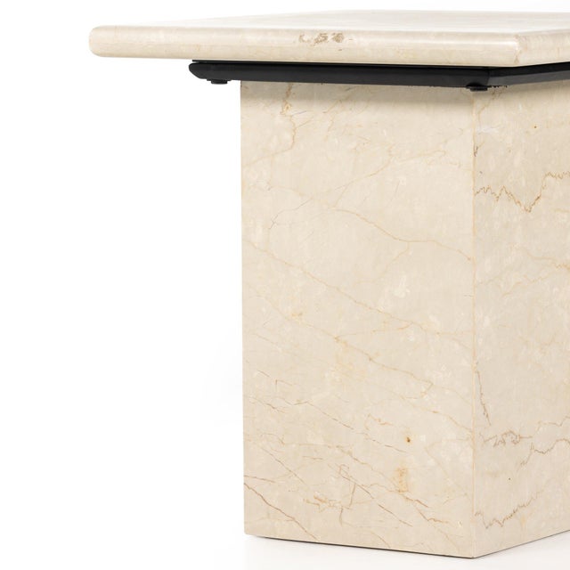 Cream Four Hands Arum End Table - Cream Marble For Sale - Image 8 of 12