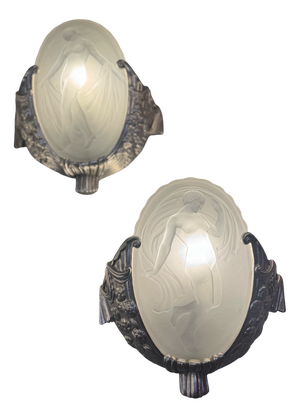 Art Deco Wall Sconces by Müller Frères Lunéville, 1930, Set of 2