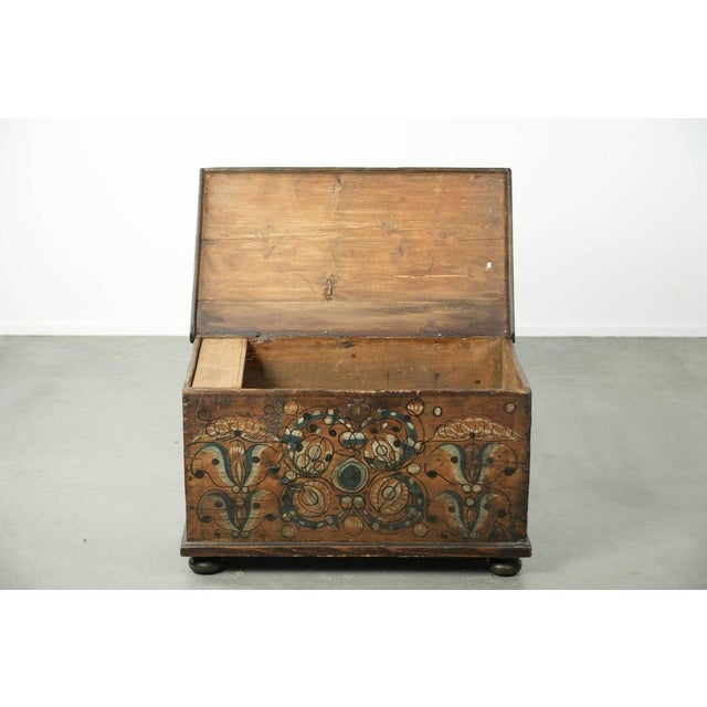 Antique Austrian Hand-Painted Bridal Chest with Character For Sale - Image 3 of 15