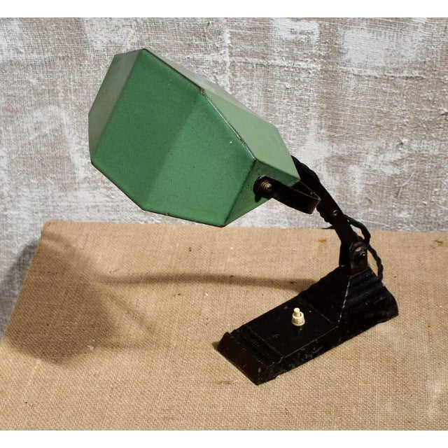 Art Deco French Enamel Table Lamp, 1930s For Sale - Image 4 of 8