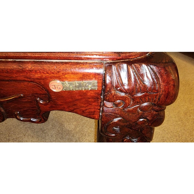 Asian Rosewood Coffee Table With Glass Top For Sale In Phoenix - Image 6 of 9