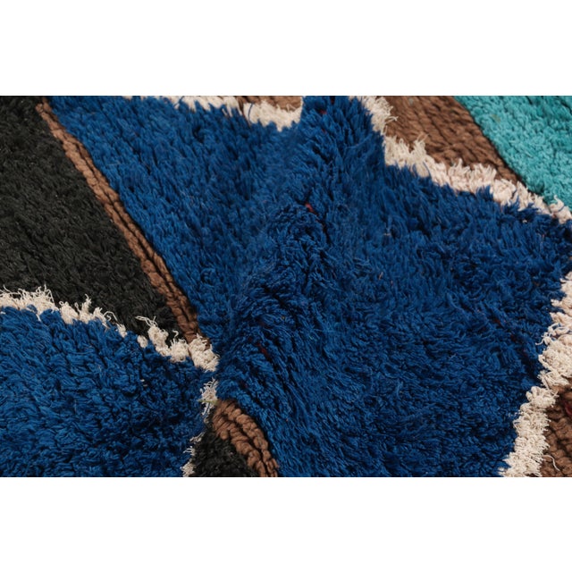 Textile Vintage Moroccan Runner Rug in Brown With Chevron Patterns - Rug & Kilim For Sale - Image 7 of 8