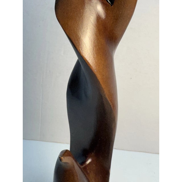 Abstract Vintage MCM Hand Carved Wooden Modernist Abstract Sculpture Figurine For Sale - Image 3 of 9