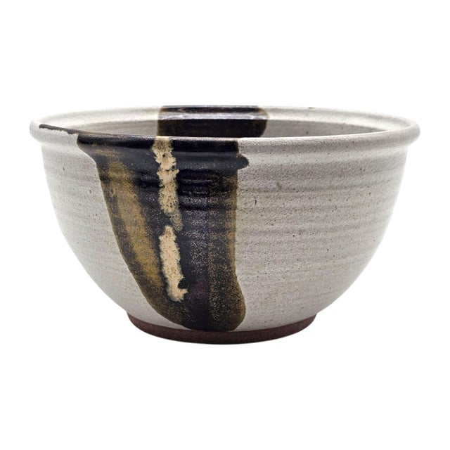 California Studio Pottery Stoneware Bowl With Drip Glaze Decoration 7" For Sale - Image 4 of 10