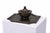 This refined desk accessory features a beautifully proportioned, rounded ink pot with a domed lid and finial, set upon a...