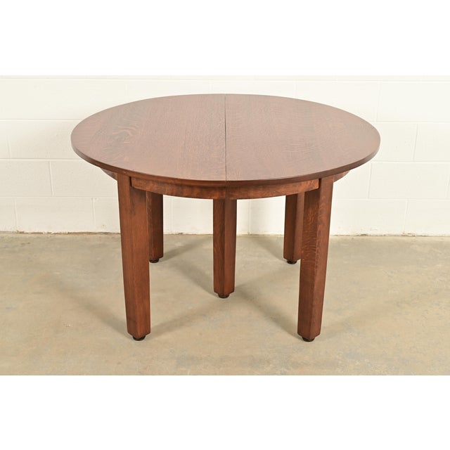 L. & J. G. Stickley Antique Mission Oak Arts & Crafts Extension Dining Table, Newly Refinished For Sale - Image 13 of 13