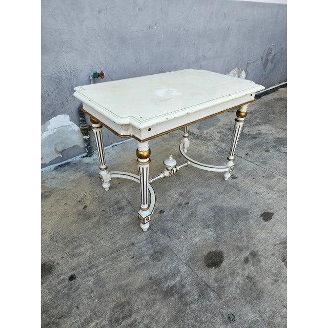 Traditional Early 20th Century Antique Gustavian Style Polychromed Center Table For Sale - Image 3 of 12