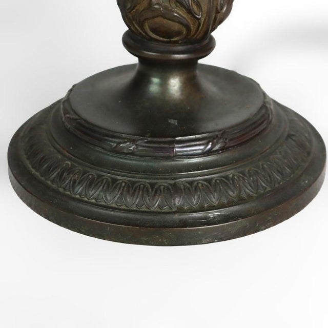 Arts & Crafts 1920 Jefferson School Arts & Crafts Reverse Painted Landscape Lamp For Sale - Image 3 of 12