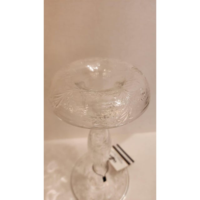 Early 20th Century Pair of Early 20th Century Glass Candle Stick Centerpieces For Sale - Image 5 of 9