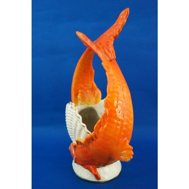 Art Deco Ceramic Centerpiece Vase with Fish from Labor Lastrucci & Borroni, Italy, 1940s For Sale - Image 9 of 18
