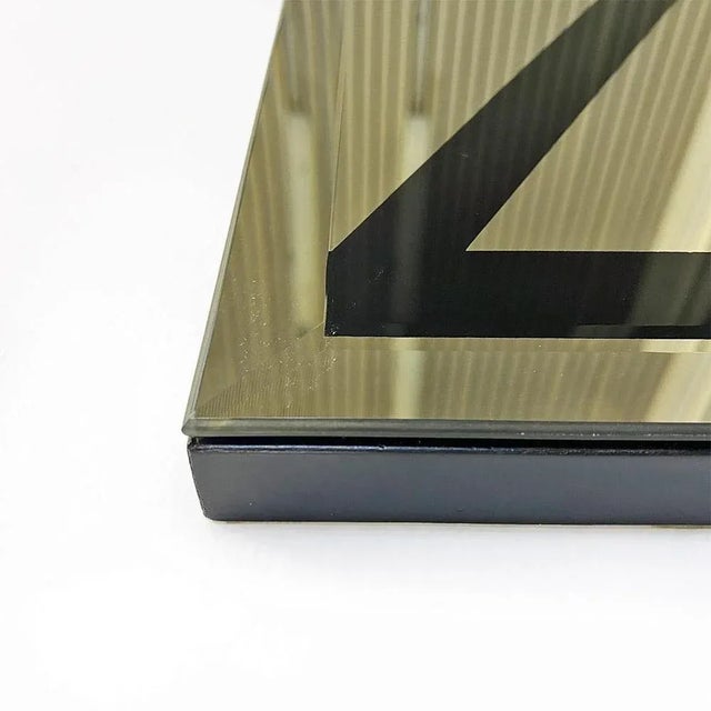 Italian Modern Rectangular Wall Mirror with Black Geometric Motif, 1980s For Sale - Image 11 of 13