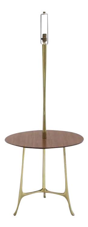 Mid-Century Modern Sculptural Tri Leg Cast Metal Base Table Floor Lamp