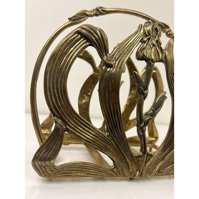 Metal Floral Magazine Rack in Brass by Gilde Handwerk, 1970s For Sale - Image 7 of 14