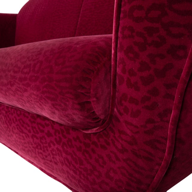 Modern Loulou 3-Seater Sofa in Red Ruby Fabric from Bretz For Sale - Image 3 of 8