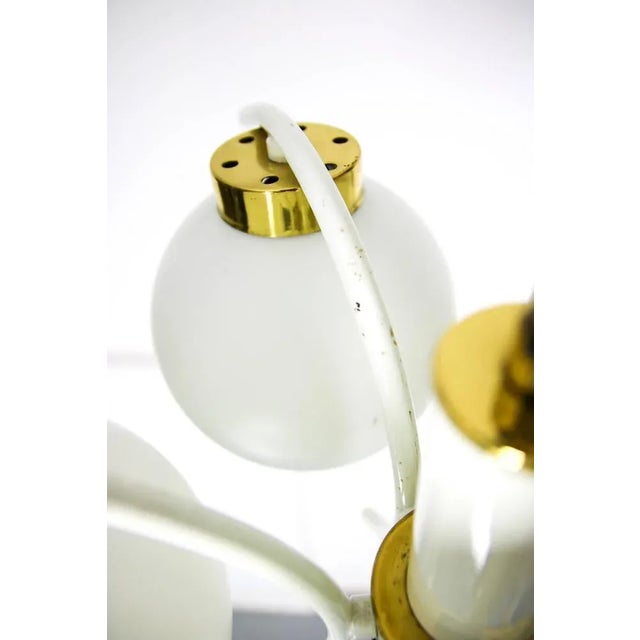 Mid-Century 5 Arms Brass Chandelier by Emi For Sale - Image 12 of 13