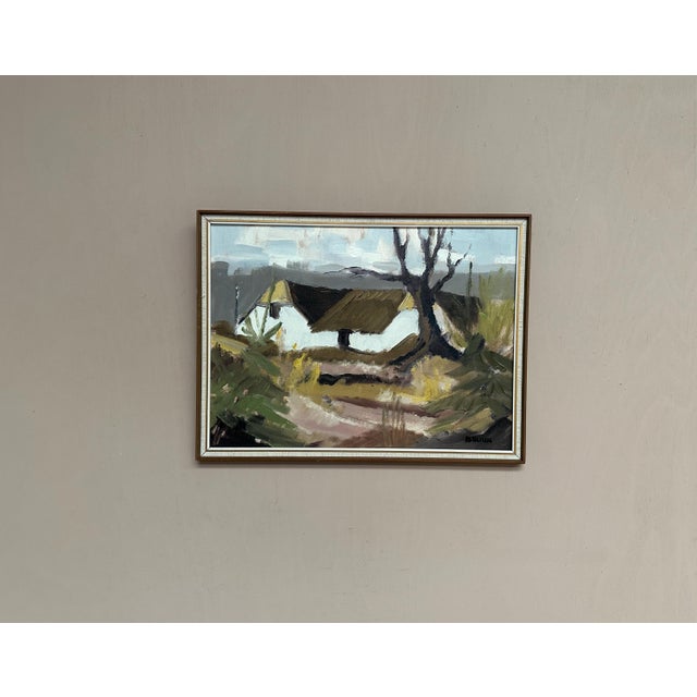 Jörgen Bruun, Farmhouse, 1950s, Oil on Canvas, Framed For Sale - Image 6 of 18