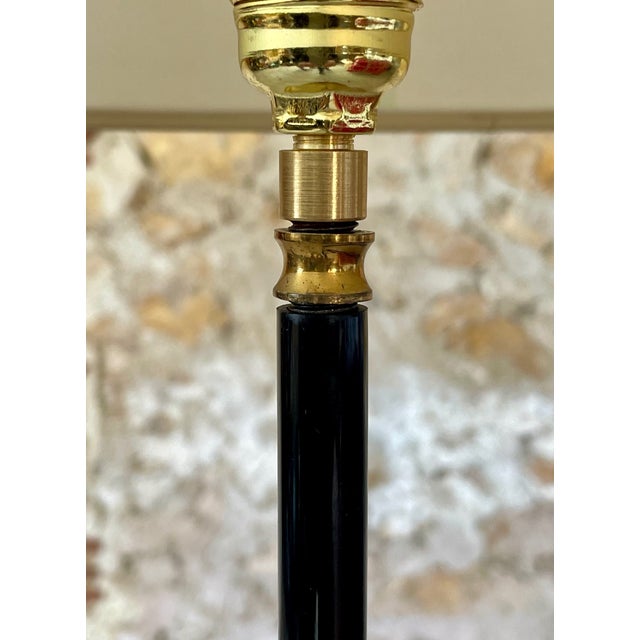 Vintage Floor Lamp with Gilded Brass Decor on Tripod Legs, 1960s For Sale - Image 9 of 18